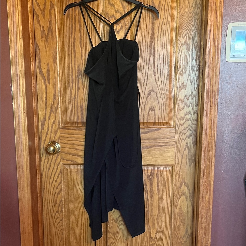 Elegant Black Strappy Dress